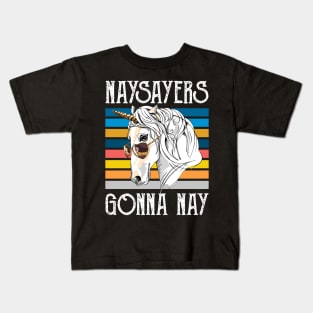 Vintage Retro Naysayers Gonna Nay T-shirt Horse Lovers Gift Kids T-Shirt